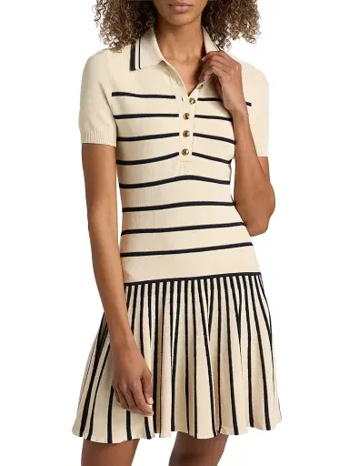 Zimmermann Women's Luna Striped Polo Minidress | Thumbnail 3