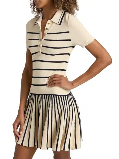 Zimmermann Women's Luna Striped Polo Minidress | Thumbnail 4
