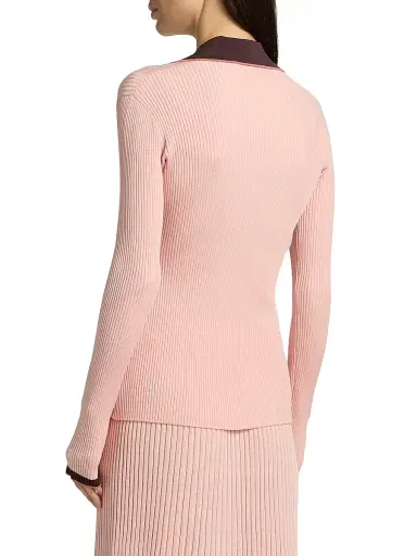Zimmermann Women's Contrast Rib-Knit Cardigan - Soft Pink Multi - Size 8 | Thumbnail 5 Zimmermann Women's Contrast Rib-Knit Cardigan - Soft Pink Multi - Size 8 | Thumbnail 5