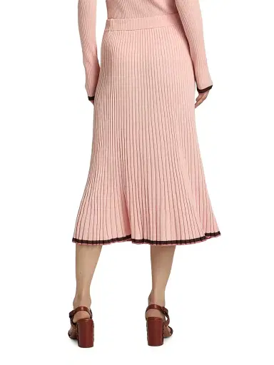 Zimmermann Women's Rib-Knit Midi-Skirt - Soft Pink Multi - Size 8 | Thumbnail 5 Zimmermann Women's Rib-Knit Midi-Skirt - Soft Pink Multi - Size 8 | Thumbnail 5