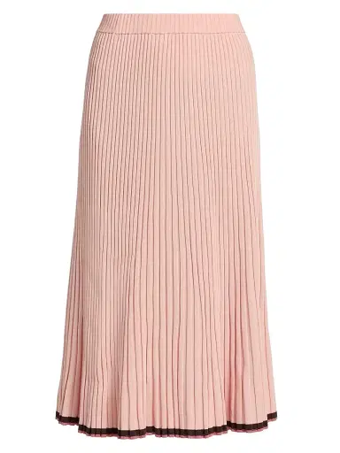 Zimmermann Women's Rib-Knit Midi-Skirt - Soft Pink Multi - Size 8 | Thumbnail 1 Zimmermann Women's Rib-Knit Midi-Skirt - Soft Pink Multi - Size 8 | Thumbnail 1