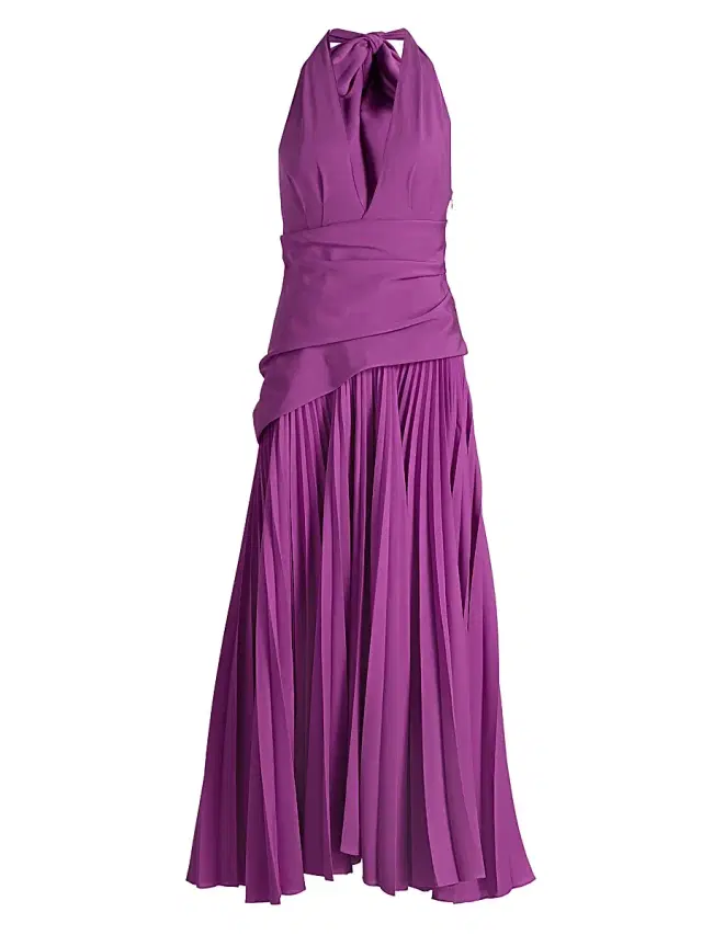 Acler Women's Kerrison Pleated A-Line Maxi Dress - Deep Mulberry