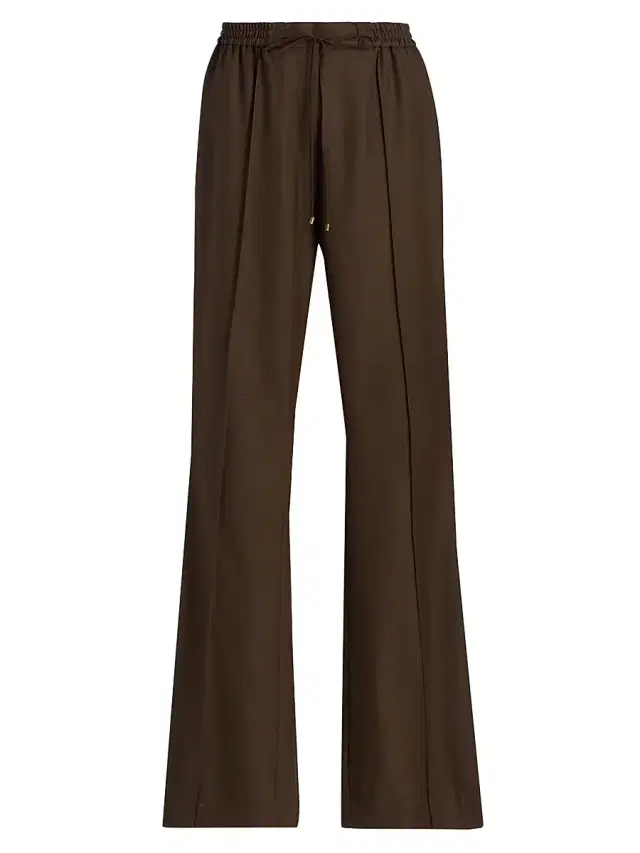 Zimmermann Women's Luna Obi Silk Track Pants - Chocolate