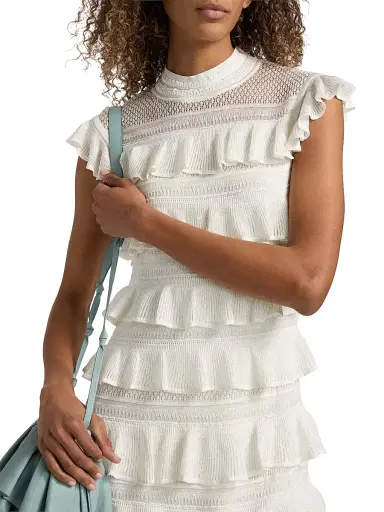 Zimmermann Women's Luna Tiered Lace Frill Minidress | Thumbnail 6