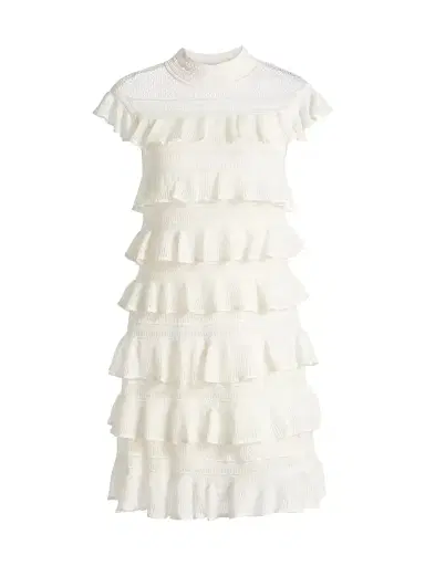 Zimmermann Women's Luna Tiered Lace Frill Minidress | Thumbnail 1