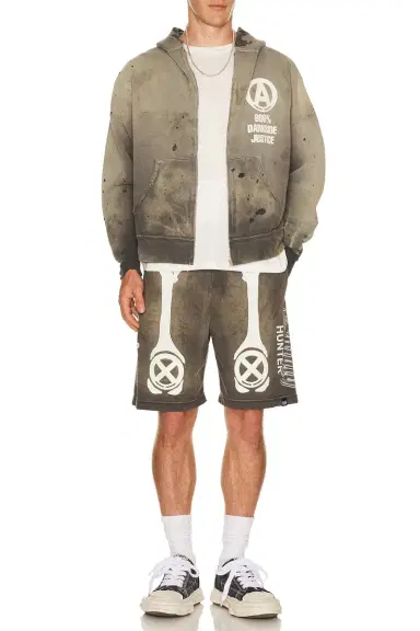 SAINT Mxxxxxx Bone x Bounty Hunter Cut Sew Shorts | Thumbnail 5