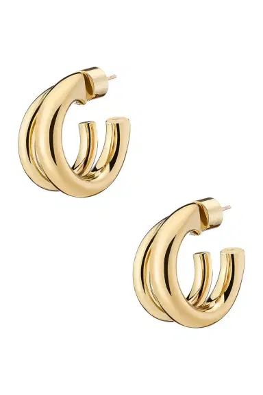 Jennifer Fisher Double Lilly Mini Hoop Earrings | Thumbnail 1 Jennifer Fisher Double Lilly Mini Hoop Earrings | Thumbnail 1