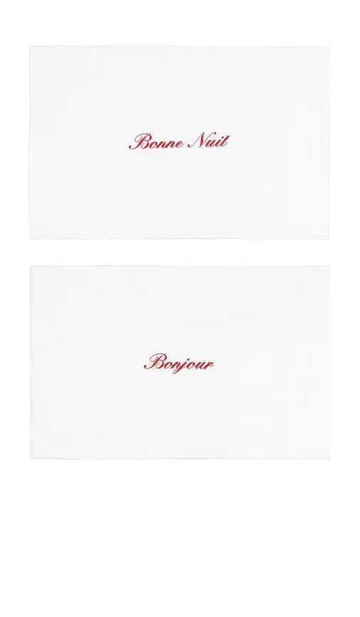 Abbode Bonjour & Bonne Nuit Pillowcase Set