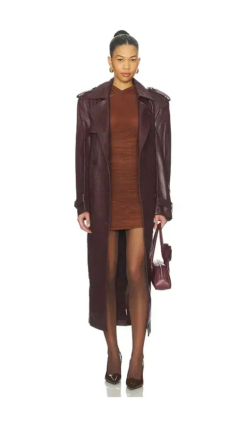 AEXAE x REVOLVE Leather Suede Trench Coat
