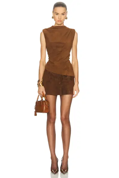 Aexae x REVOLVE Leather Suede Mini Skirt | Thumbnail 7
