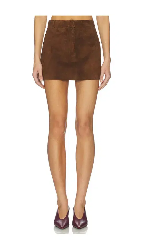 AEXAE x REVOLVE Leather Suede Mini Skirt