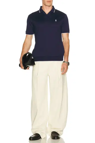 Polo Ralph Lauren Short Sleeve Jacquard Pique Johnny Collar Polo | Thumbnail 5