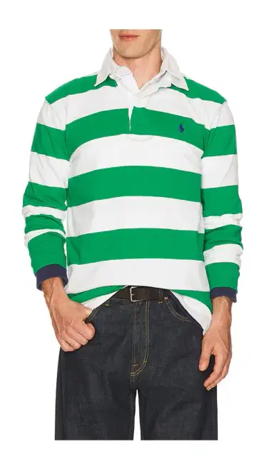 Polo Ralph Lauren Long Sleeve Iconic Stripe Rugby Polo | Thumbnail 1