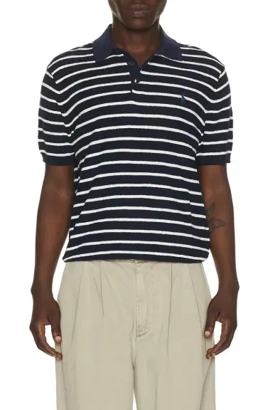 Polo Ralph Lauren Cotton Blend Textured 3 Button Placket Short Sleeve Polo Sweater | Thumbnail 3 Polo Ralph Lauren Cotton Blend Textured 3 Button Placket Short Sleeve Polo Sweater | Thumbnail 3