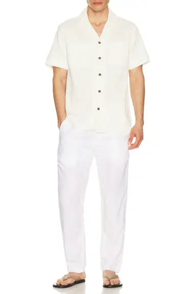 Polo Ralph Lauren Waffle Knit Cotton Linen Camp Shirt | Thumbnail 5