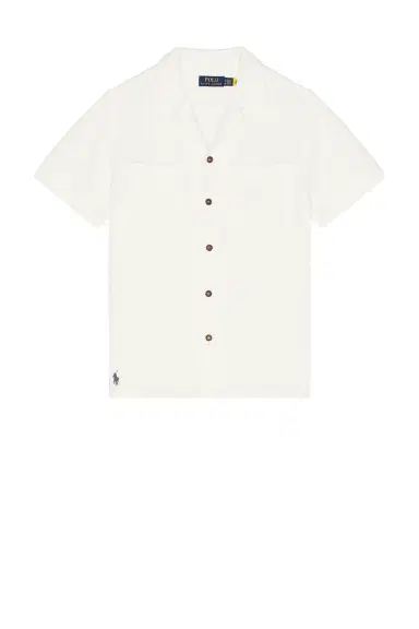 Polo Ralph Lauren Waffle Knit Cotton Linen Camp Shirt | Thumbnail 6