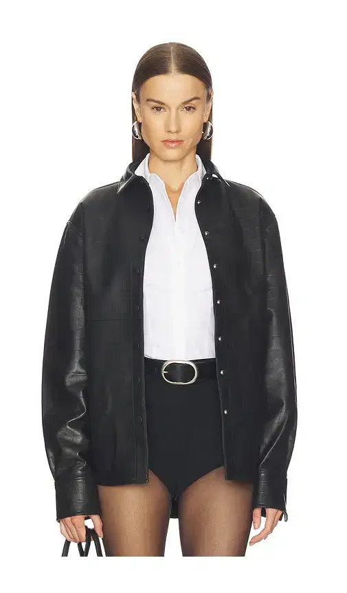 AEXAE Leather Croc Shirt