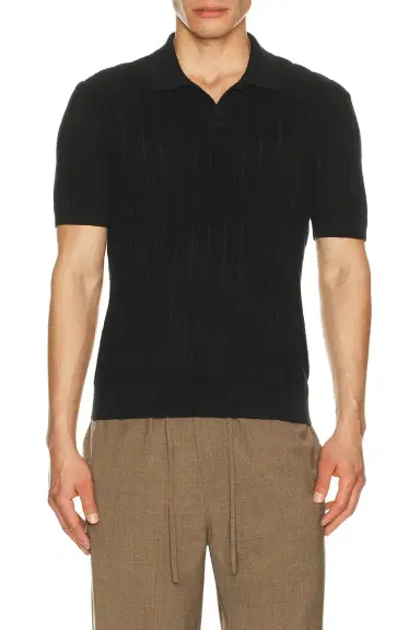 Polo Ralph Lauren Short Sleeve Linen Johnny Collar Sweater | Thumbnail 3