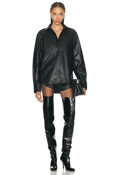 Aexae Leather Croc Flared Mini Short | Thumbnail 7 Aexae Leather Croc Flared Mini Short | Thumbnail 7