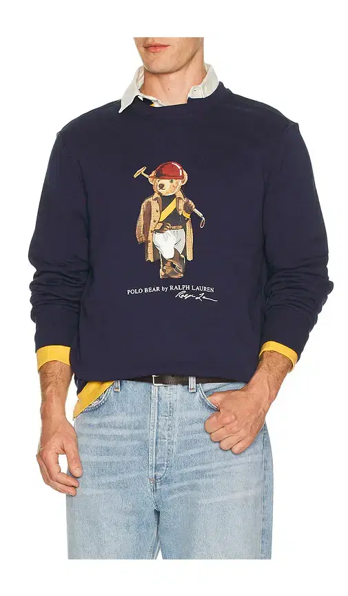 Polo Ralph Lauren Long Sleeve Fleece Society Bear Crewneck Sweatshirt