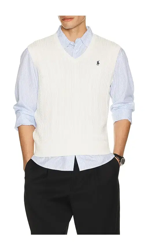 Polo Ralph Lauren Sleeveless Featherweight Cable Knit V-Neck Sweater Vest