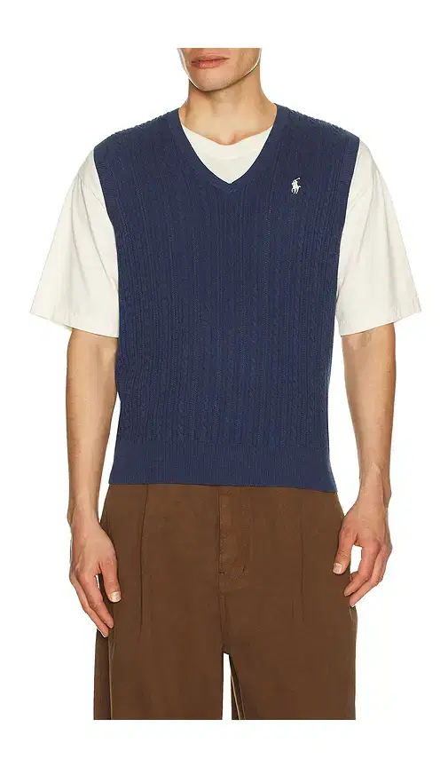 Polo Ralph Lauren Sleeveless Featherweight Cable Knit V-Neck Sweater Vest