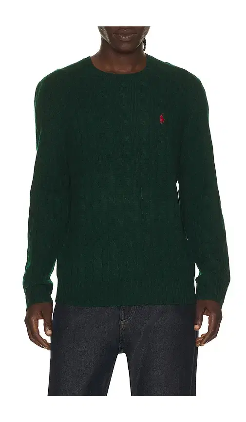 Polo Ralph Lauren Long Sleeve Wool Cashmere Cable Knit Crewneck Sweater