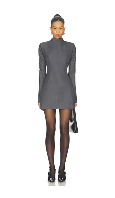 AEXAE Wool Contoured Turtleneck Long Sleeve Mini Dress | Thumbnail 1