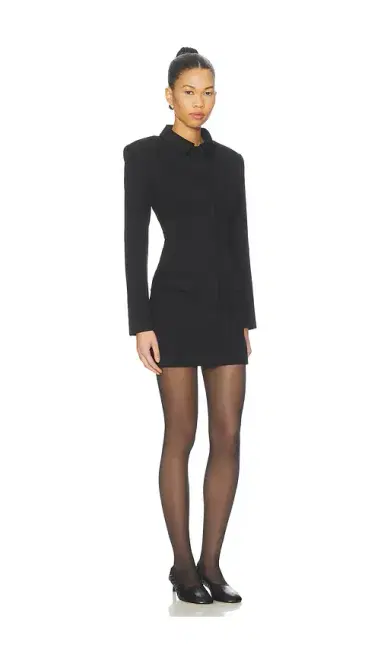AEXAE Wool Contoured Collar Mini Dress | Thumbnail 2