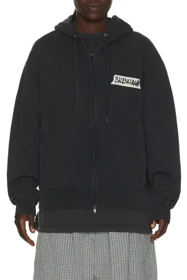 Balenciaga Over Zip Up Hoodie | Thumbnail 1