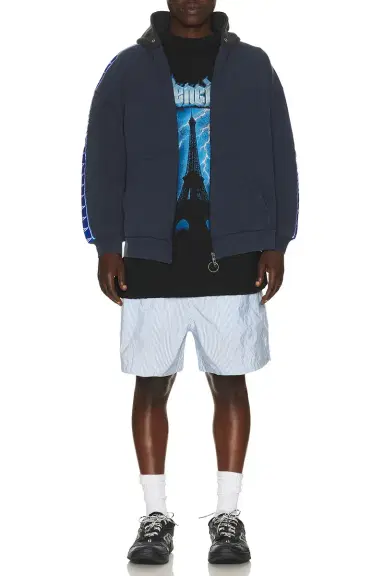Balenciaga Patched Zip Up Hoodie | Thumbnail 4