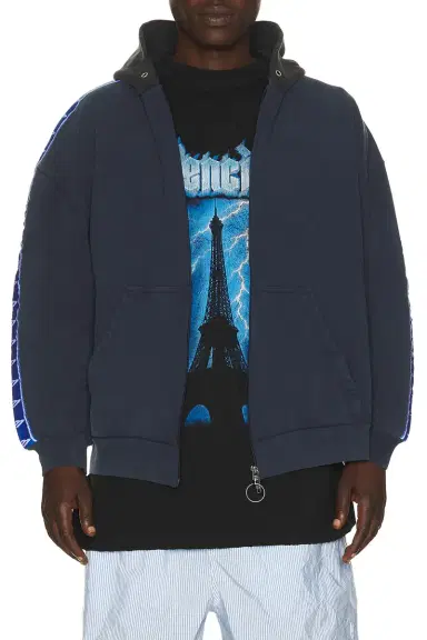 Balenciaga Patched Zip Up Hoodie | Thumbnail 1