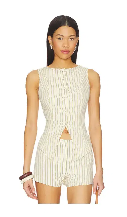 ALL THE WAYS Alerie Button Front Top