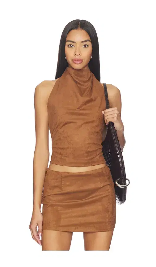 ALL THE WAYS Aiya Faux Suede Top