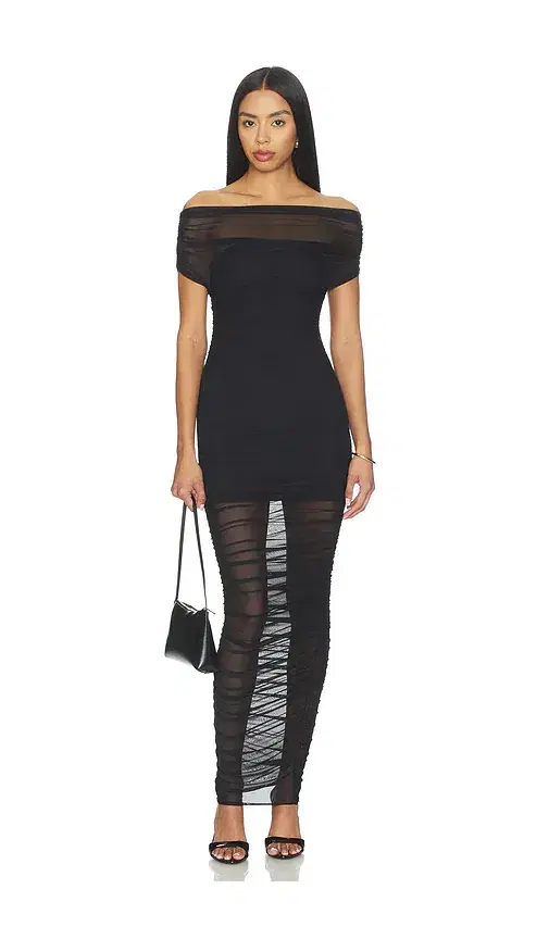 SEROYA Noel Mesh Midi Dress