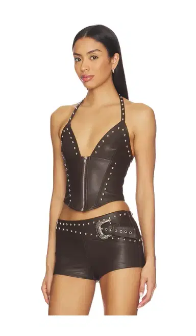 superdown Melisa Faux Leather Top | Thumbnail 2