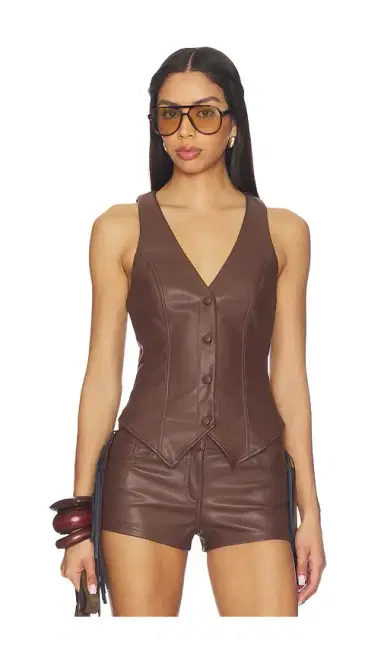 superdown Karina Faux Leather Vest | Thumbnail 1