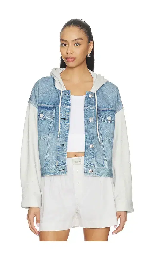 Rag & Bone rb Miramar Terry Combo Hooded Trucker