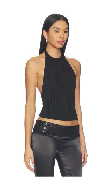 MORE TO COME Leigh Fringe Halter Top | Thumbnail 2