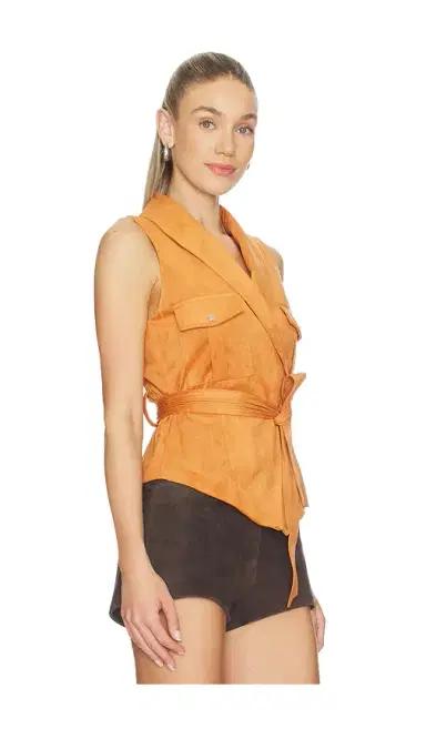 MORE TO COME Aaliyah Faux Suede Vest | Thumbnail 2