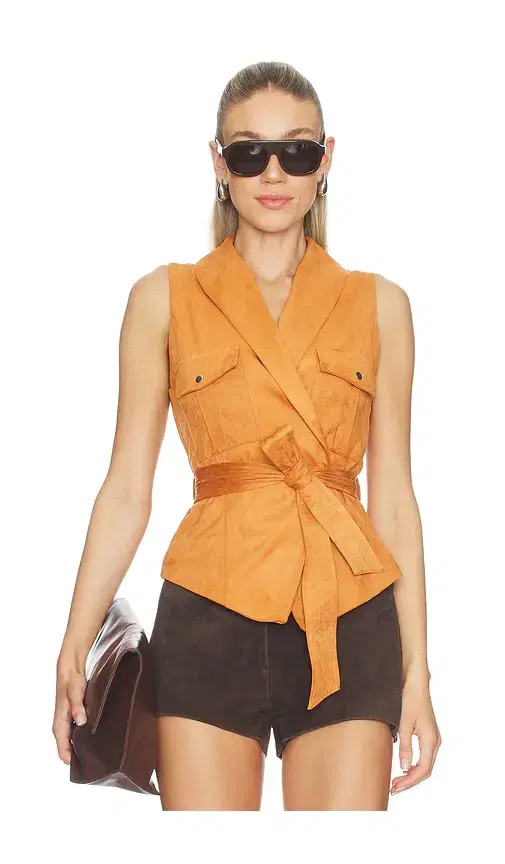 MORE TO COME Aaliyah Faux Suede Vest