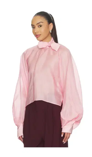 LA FUORI Petal Pink Tie-up Top | Thumbnail 2