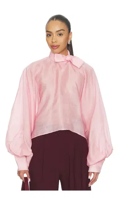 LA FUORI Petal Pink Tie-up Top | Thumbnail 1