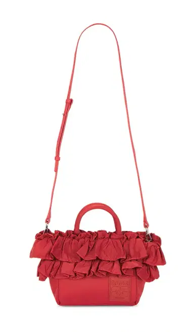 Ganni Mini Shopper Ruffle Bag | Thumbnail 1