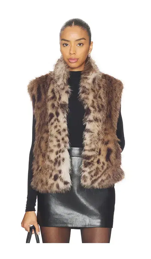 Generation Love Liona Leopard Faux Fur Vest