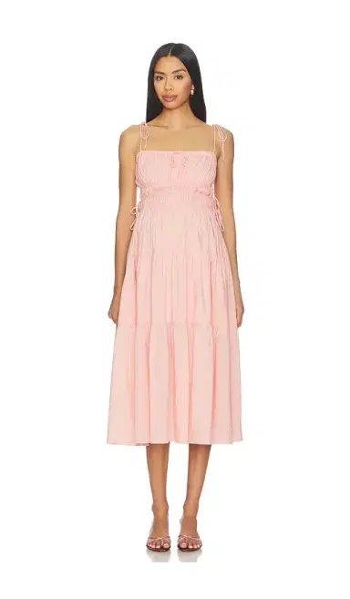 BUMPSUIT Shirred Midi Poplin Dress | Thumbnail 2