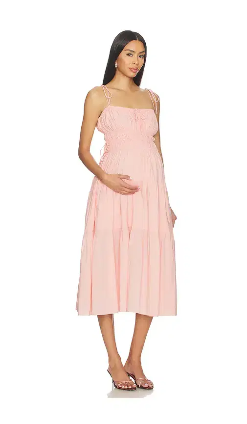BUMPSUIT Shirred Midi Poplin Dress