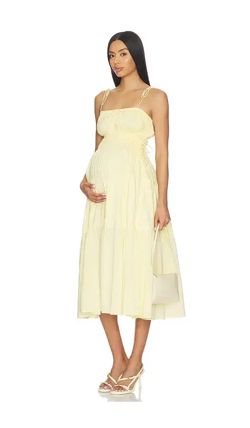 BUMPSUIT Shirred Midi Poplin Dress