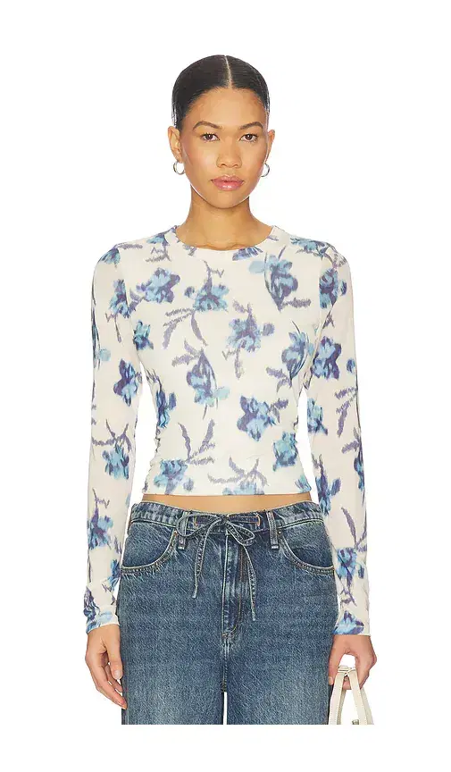 Rag & Bone Yana Printed Mesh Long Sleeve Tee