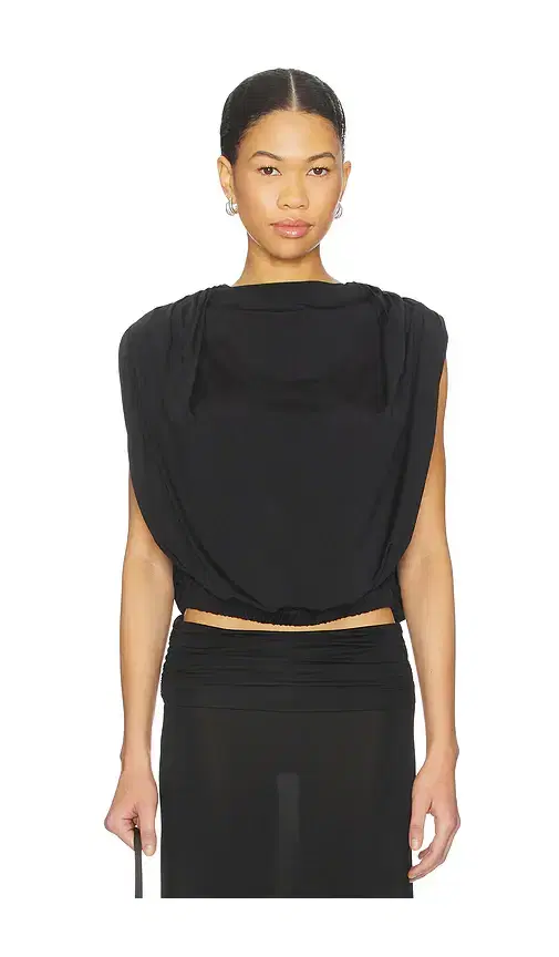 The Line by K Bobi Draped Shell Top